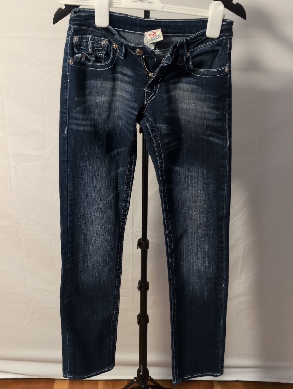Vintage True Religion Jeans Womens Size 26 Made in USA Dark Wash Y2K